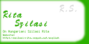 rita szilasi business card
